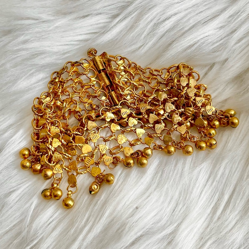 Gold Beaded Fringe Bracelet for Women - Picture 3 of 3
